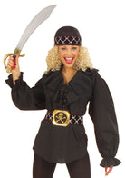 Schwarze Piratenbluse für Damen - 1