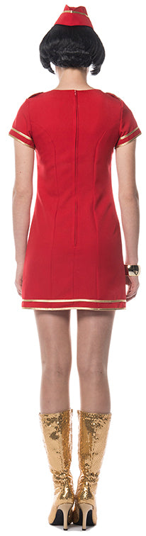 Sexy Stewardess Flugbegleiterin Kostüm rot - 2