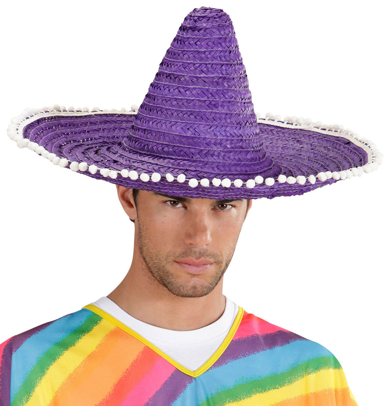 Sombrero 50cm mit Bommeln lila - 3