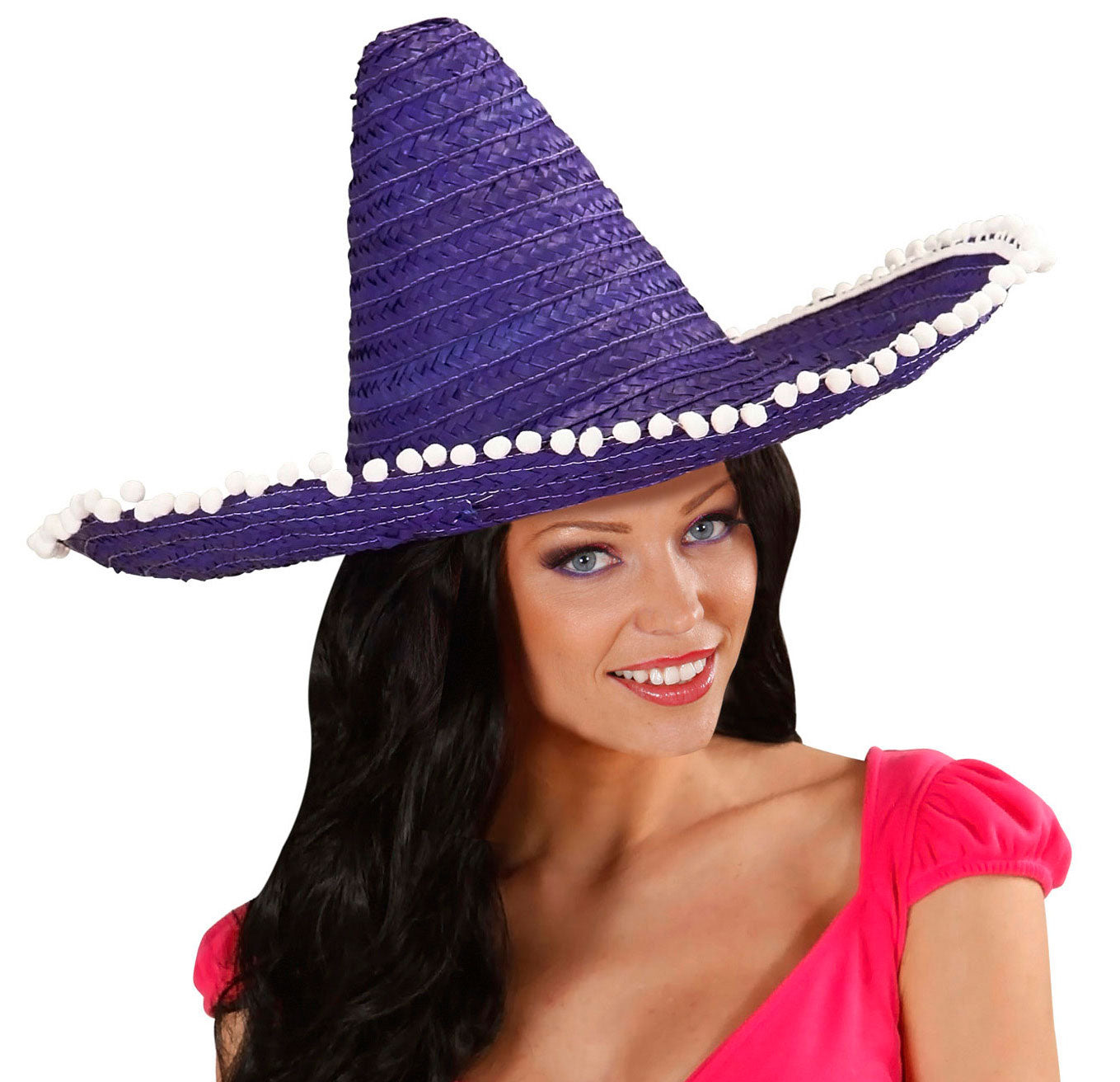 Sombrero 50cm mit Bommeln lila - 2