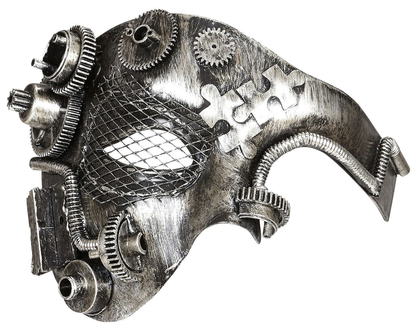 Steampunk Demi Halbmaske silber - 2