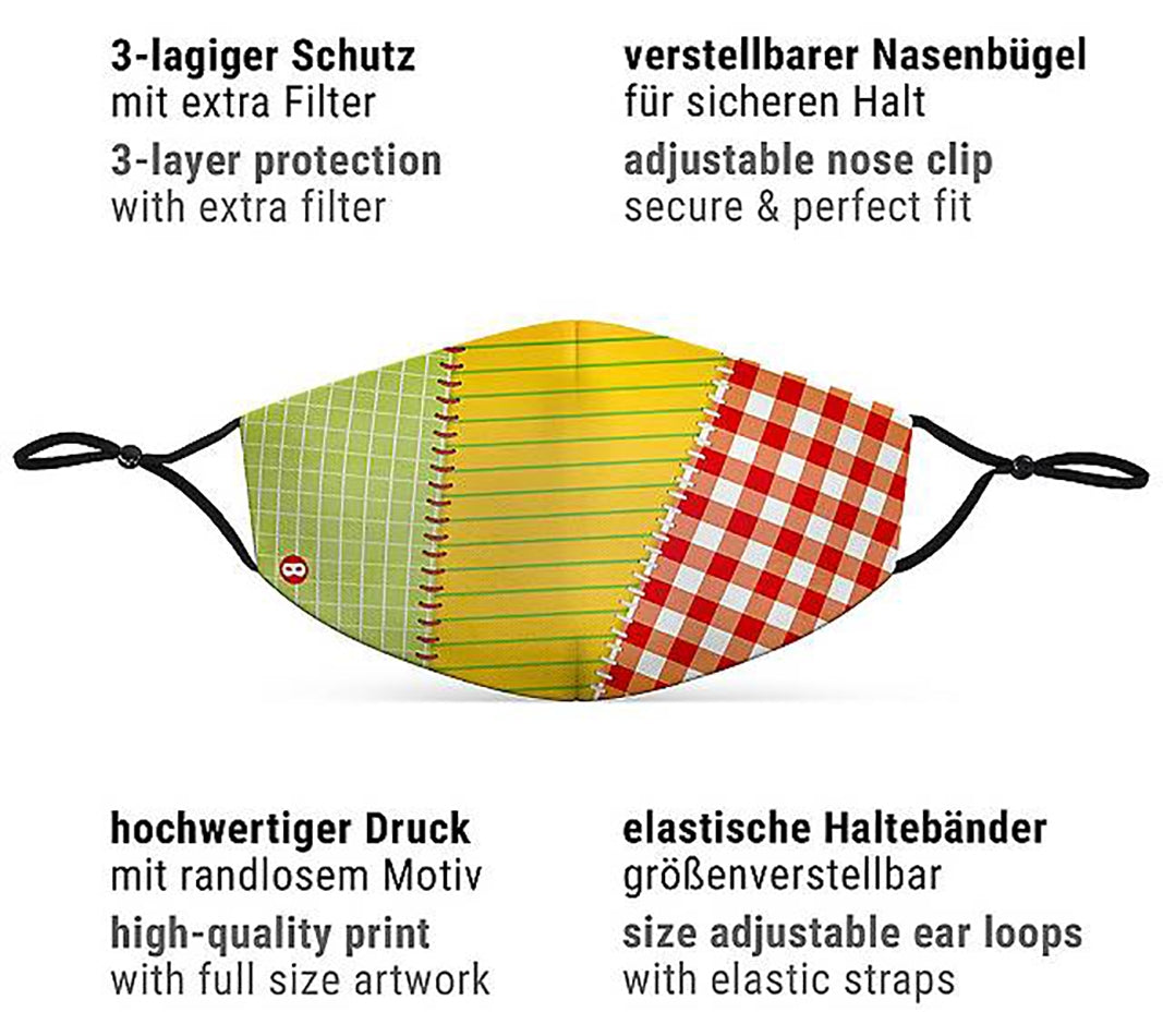 Mund-Nasen-Maske Flickenstrumpf für Kinder - 3