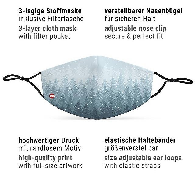 Mund-Nasen-Maske Winter Wald - 5