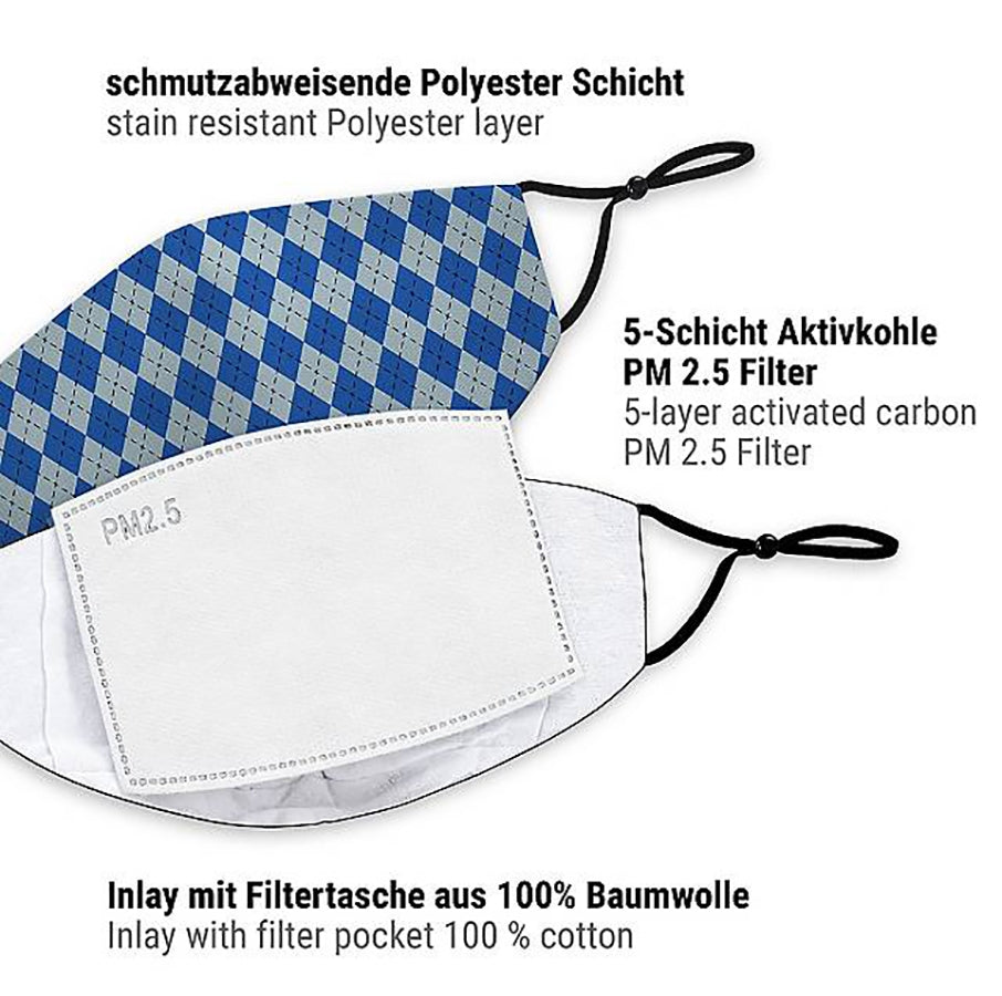 Mund-Nasen-Maske Zauberschule blau - 4