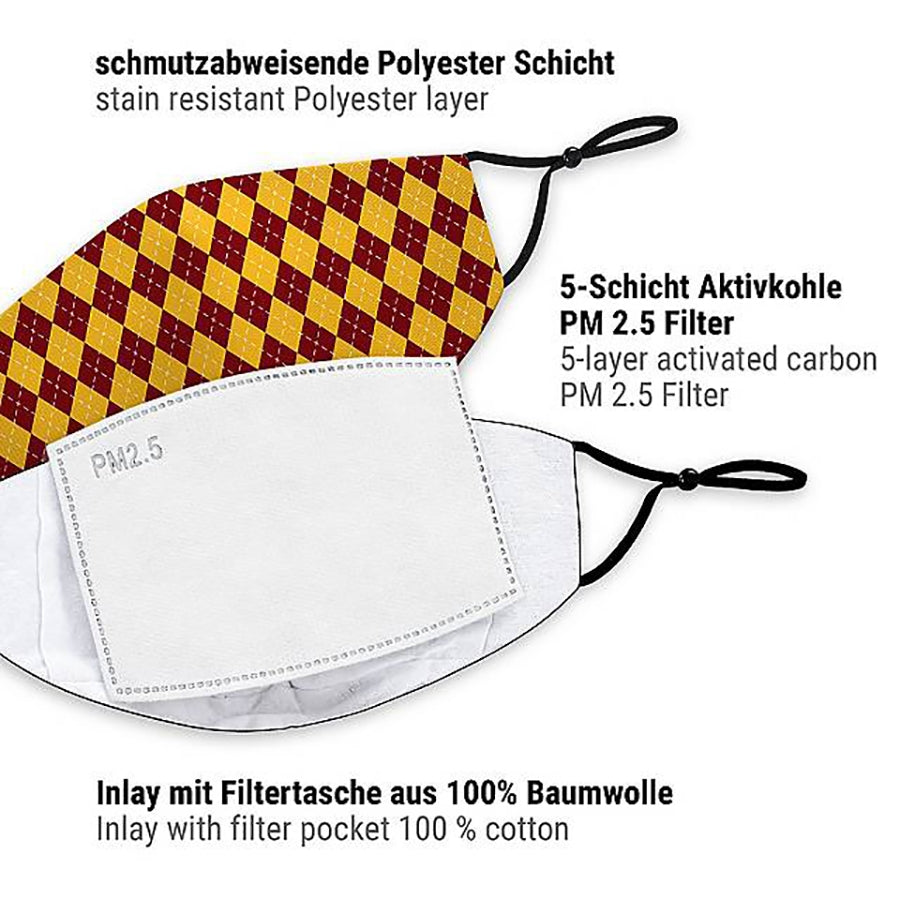 Mund-Nasen-Maske Zauberschule rot - 4