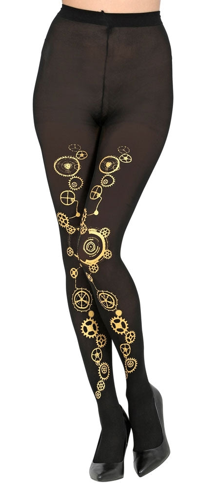 Steampunk Zahnräder Strumpfhose für Damen - 1