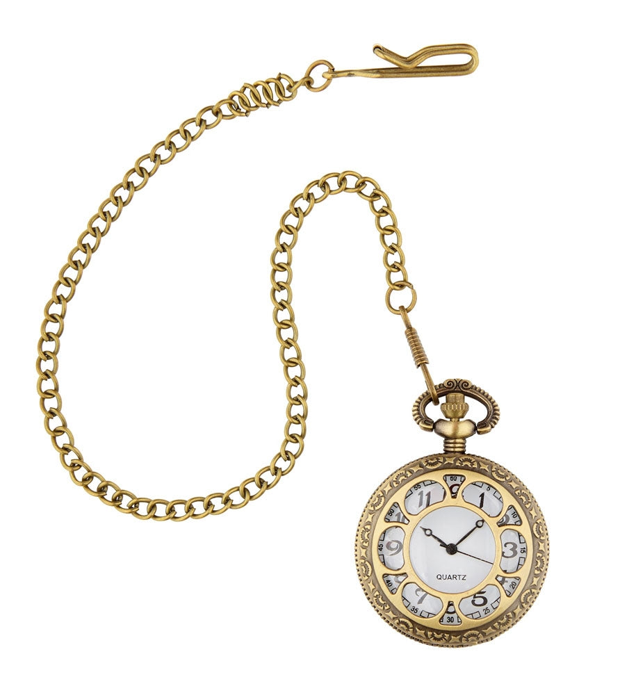 Taschenuhr an Kette mechanisch gold - 2