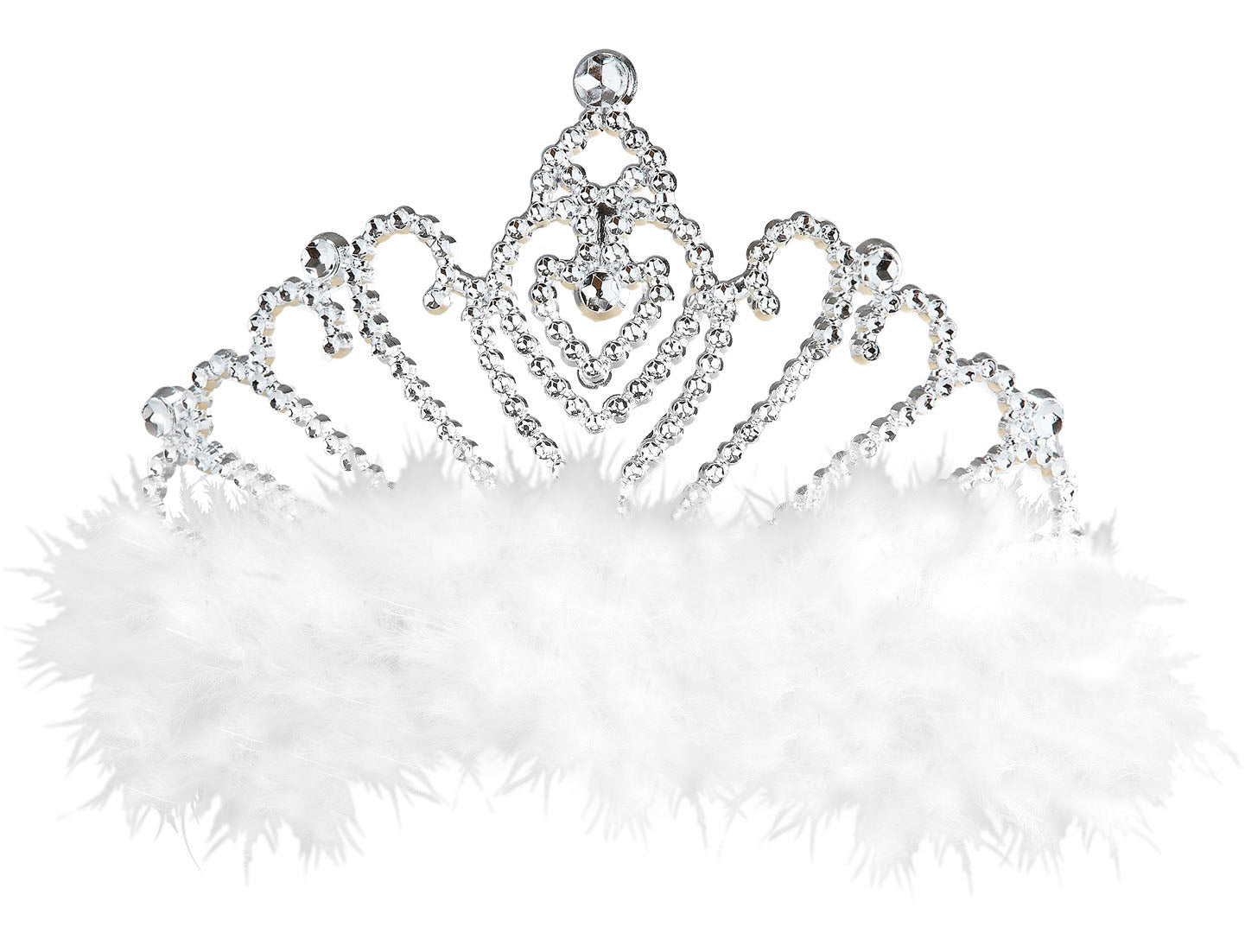 Tiara mit weißen Marabufedern - 1