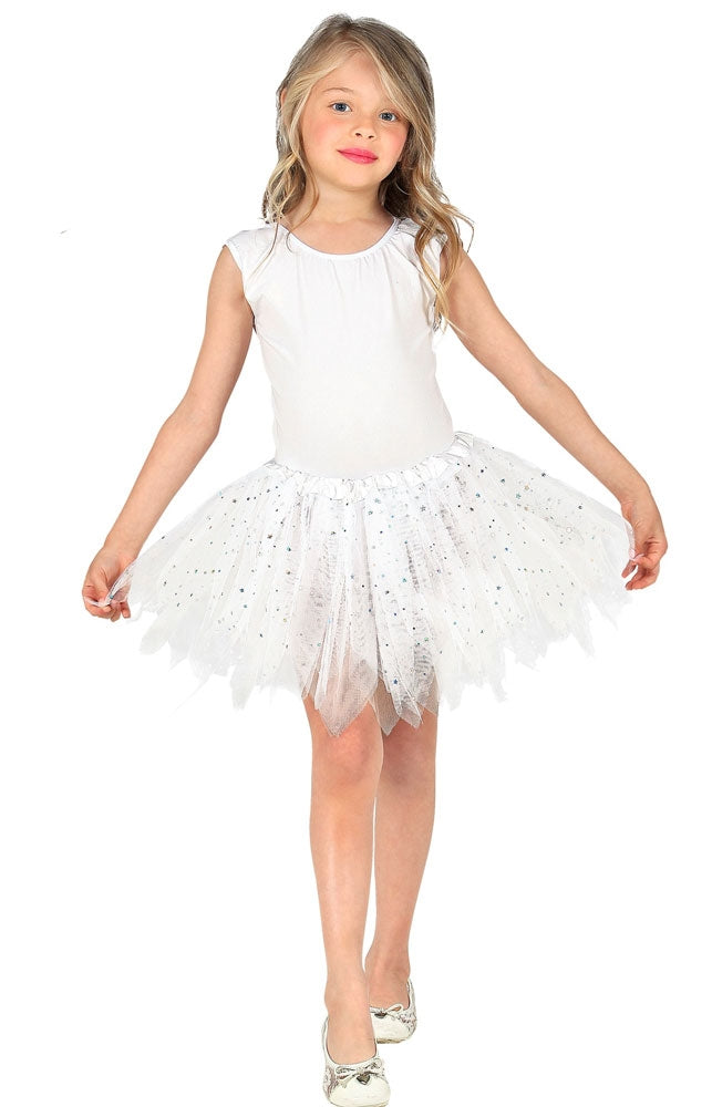 Glitzer Tutu für Mädchen weiß - 3