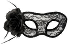 Venezianische Maske mit Blume schwarz - 2