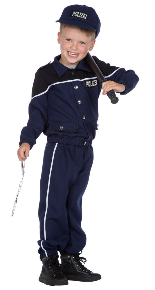 Polizei Uniform mit Cap für Kinder - 1